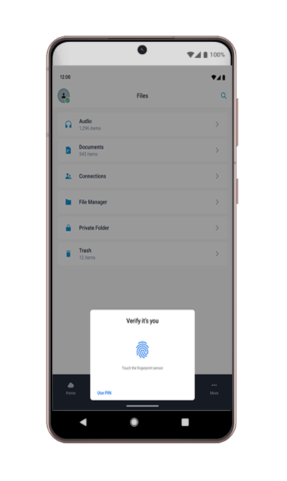 Personal Cloud private Locked Folder screen, the document-and-memory vault a household reaches for