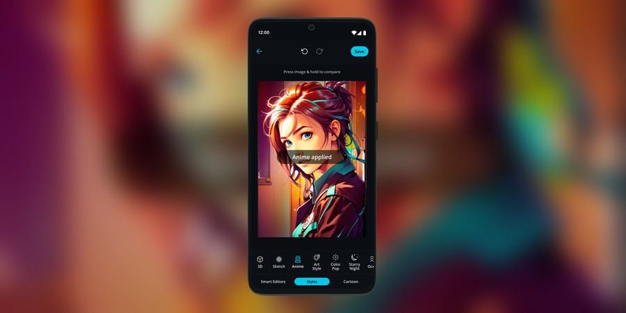The Globe Cloud app with a Genius style applied to a portrait